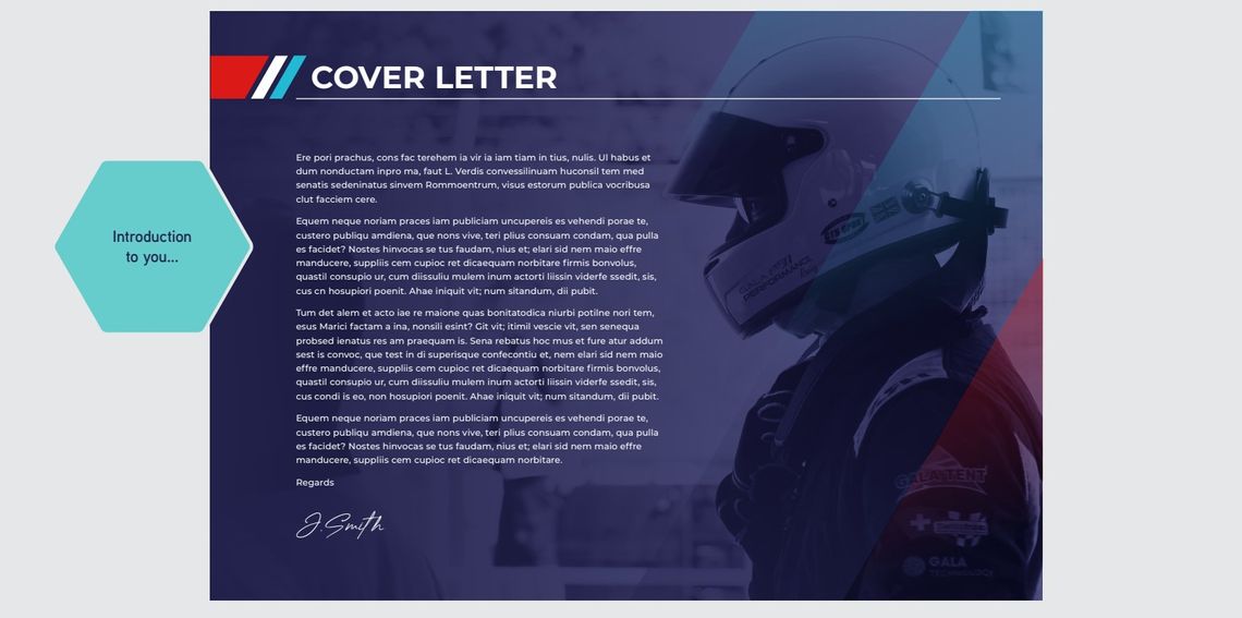 An example of a covering letter in a motorsport sponsorship proposal pack