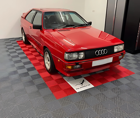 swisstrax audi quattro garage flooring black red