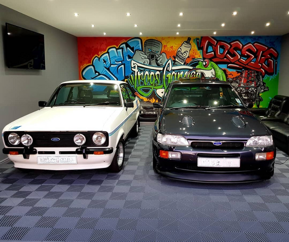 swisstrax ford escort cosworth garage flooring blue