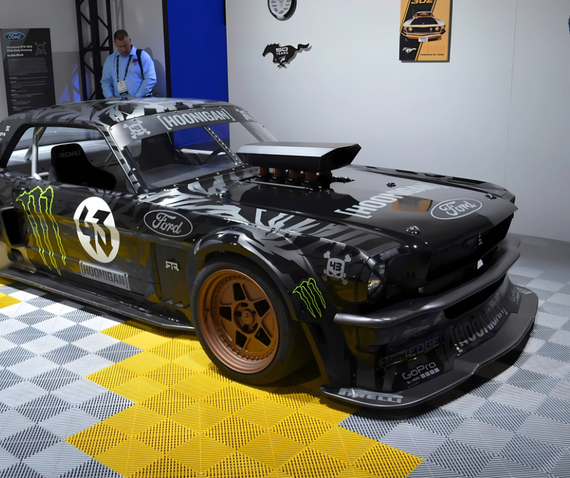 swisstrax ford mustang hoonicorn display flooring black yellow