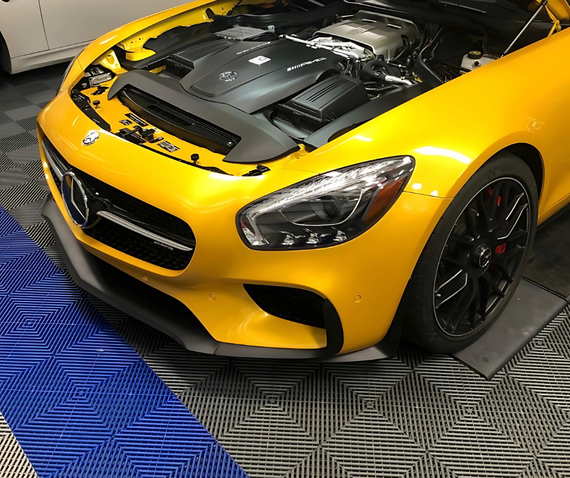 swisstrax mercedes amg gt garage flooring black blue