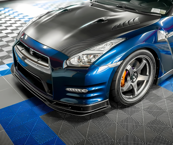 swisstrax nissan gt r garage flooring black blue