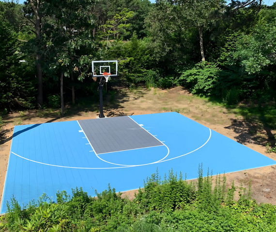 swisstrax outdoor basketball court flooring blue grey