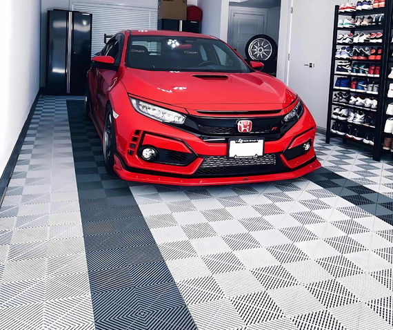swisstrax honda civic type r garage flooring grey