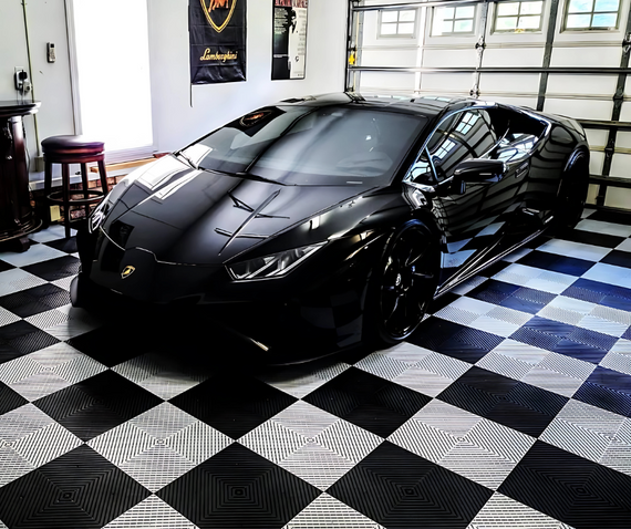 swisstrax lambo targa garage flooring black green