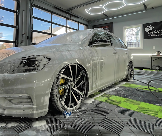 swisstrax volkswagen golf garage flooring black green