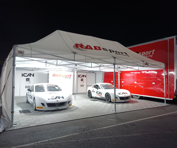classic ford escort cars under edwards motorsport awning