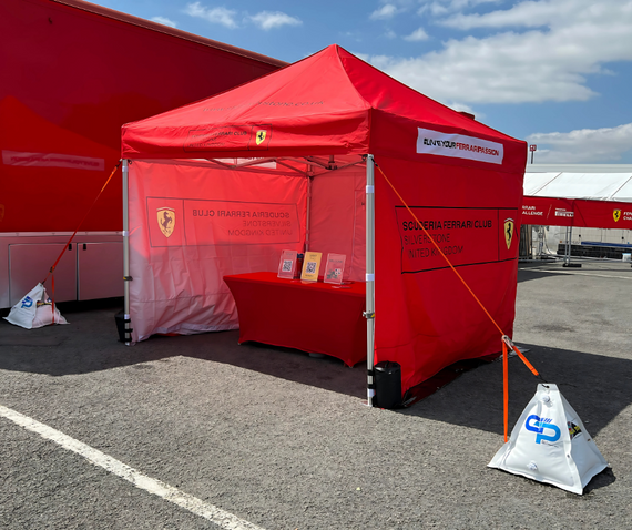 ferrari club red pit gazebo at silverstone