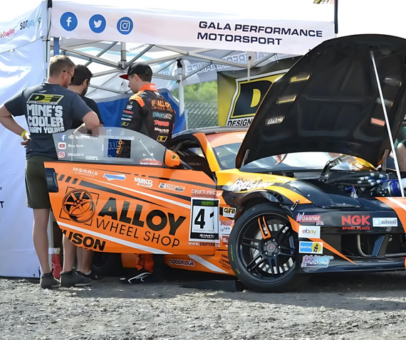 gala performance motorsport paddock awning orange drift car