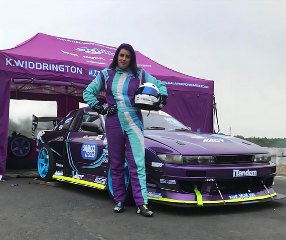 k widdrington purple drift car and tent jpg