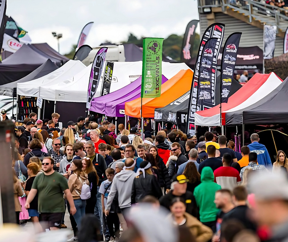 motorsport event gazebo stalls crowd