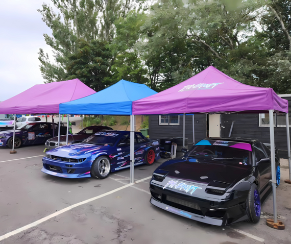 motorsport paddock shelter colour gazebos drift cars