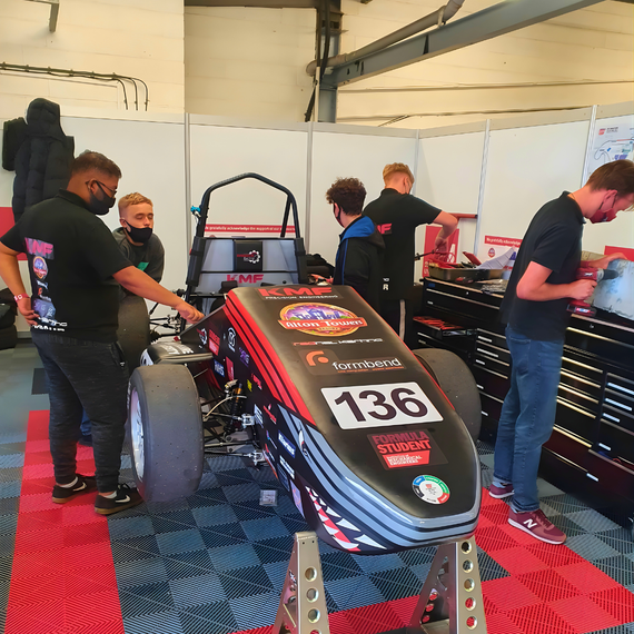 student racing pit wall
